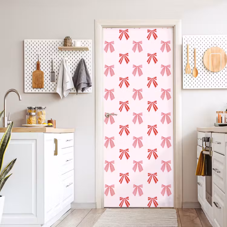 Deursticker - Strikken - Kerst - Roze - Rood — 7