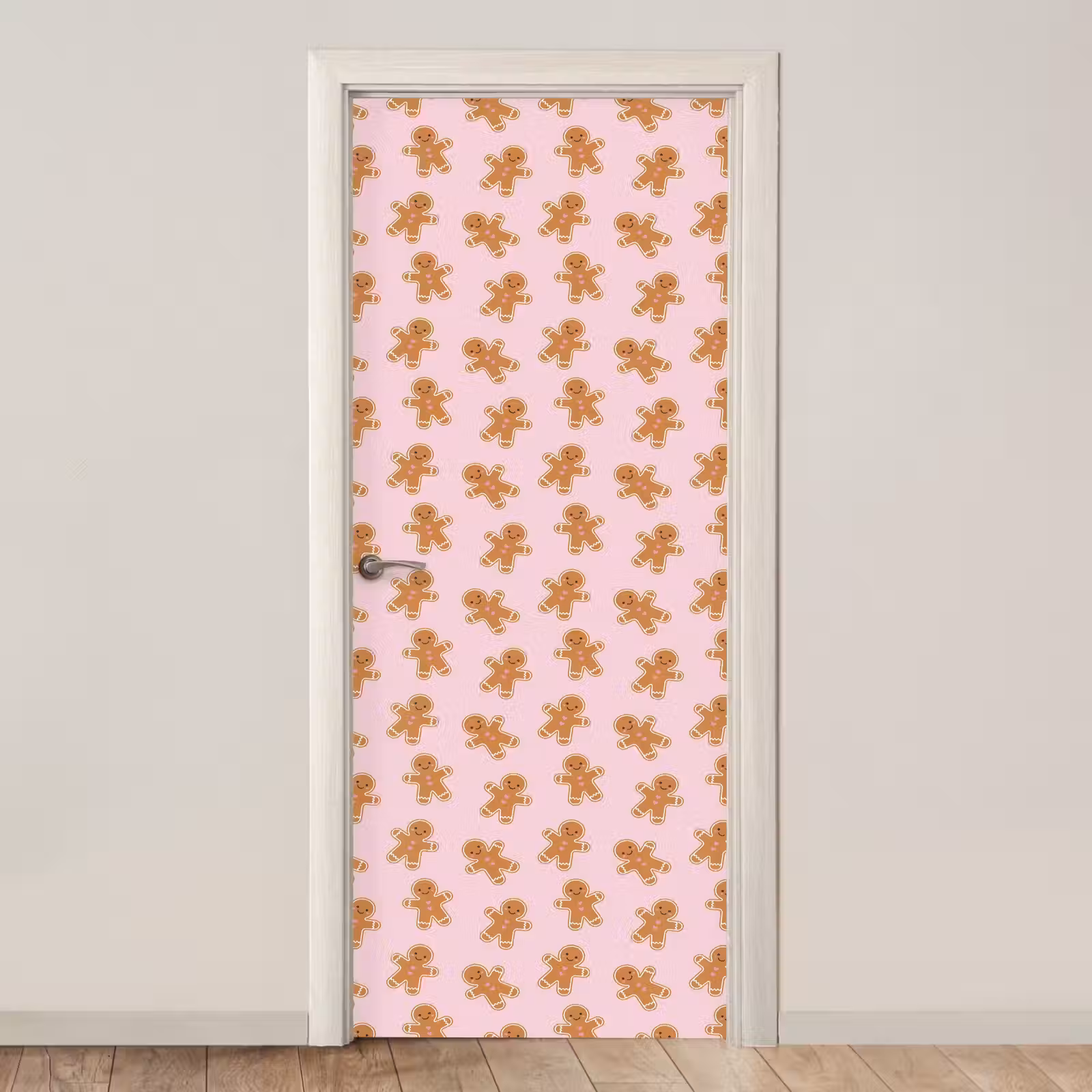 Deursticker - Peperkoek - Bruin - Roze - Kerst — 1