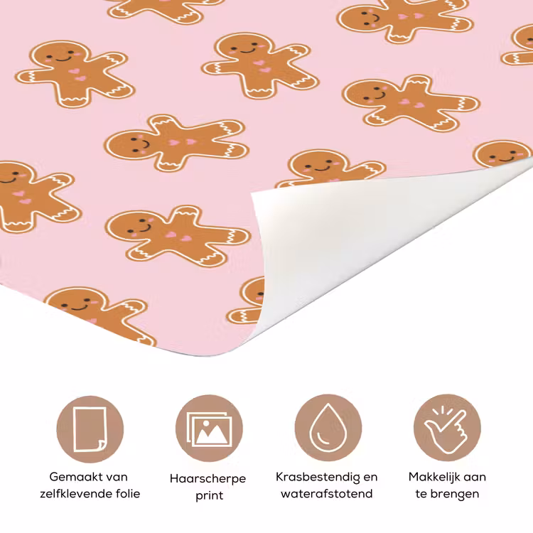 Deursticker - Peperkoek - Bruin - Roze - Kerst — 3