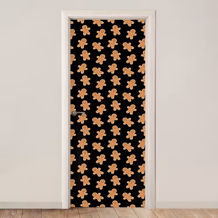 Deursticker - Peperkoek - Kerst - Zwart - Bruin — 1