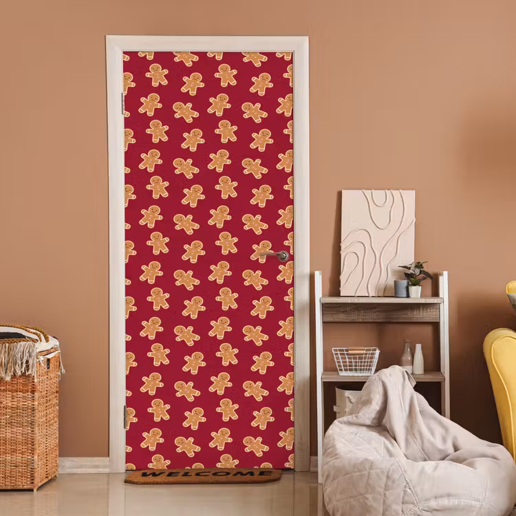Deursticker - Peperkoek - Rood - Bruin - Kerst — 2