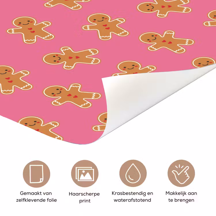 Deursticker - Peperkoek - Roze - Bruin - Kerst — 3
