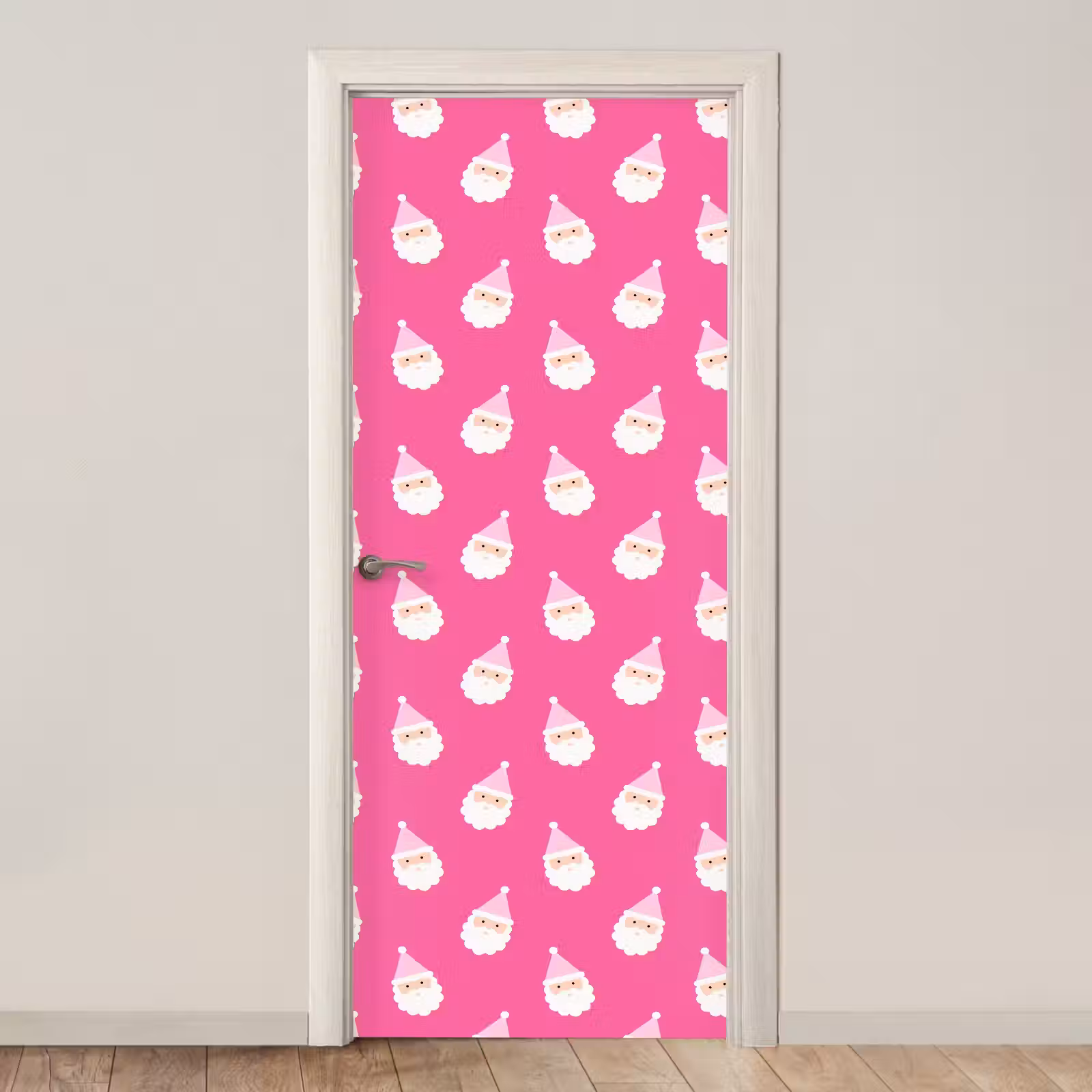Deursticker - Kerstman - Kerst - Neon - Roze — 1