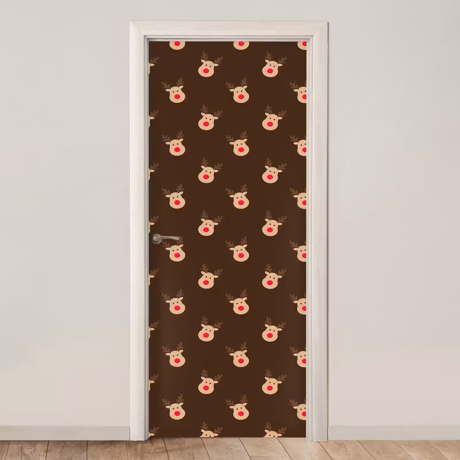 Deursticker - Rendieren - Kerst - Bruin — 1