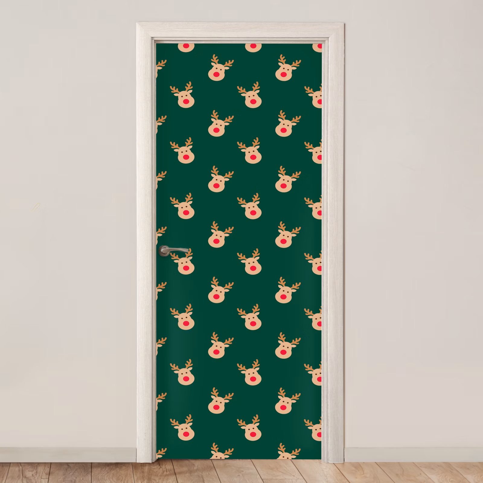 Deursticker - Rendieren - Kerst - Groen — 1