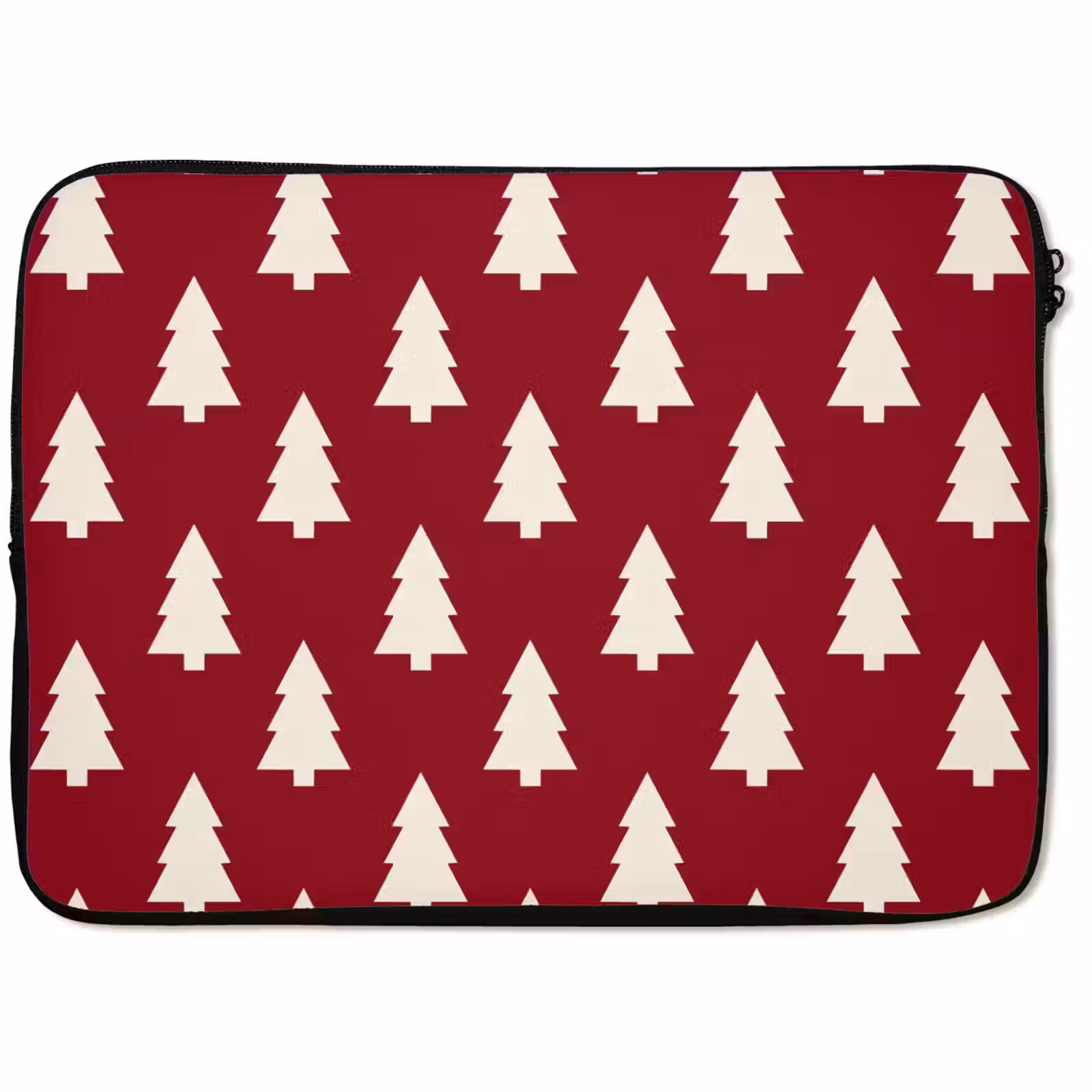 Laptophoes - Kerstboom - Rood - Wit — 1