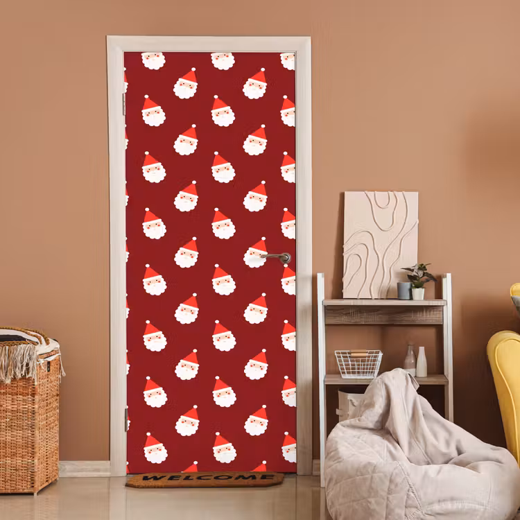 Deursticker - Kerst - Kerstman - Rood — 2