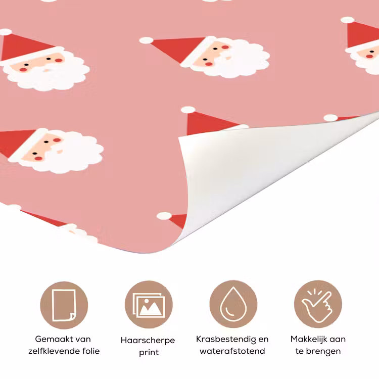 Deursticker - Kerst - Kerstman - Roze — 3