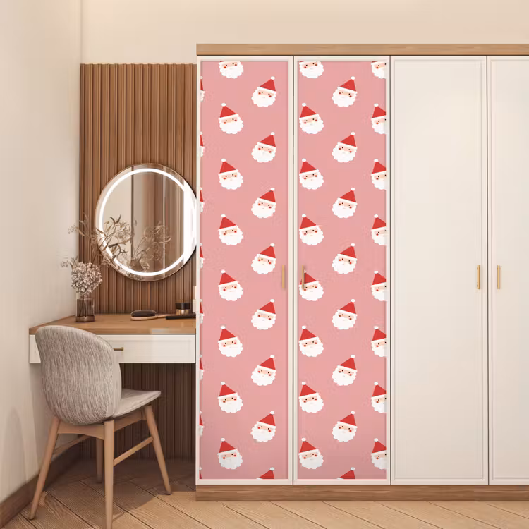 Deursticker - Kerst - Kerstman - Roze — 5
