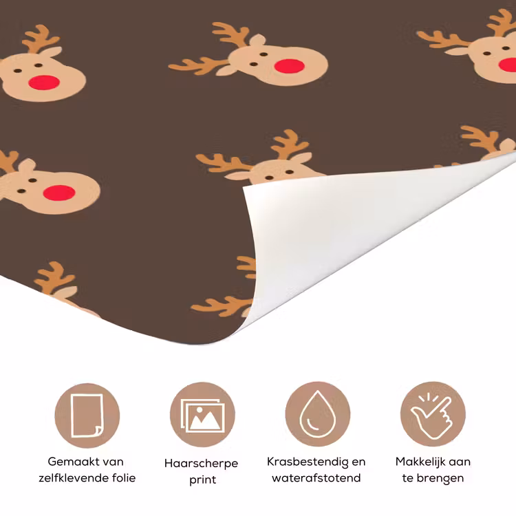 Deursticker - Kerst - Rendieren - Bruin — 3
