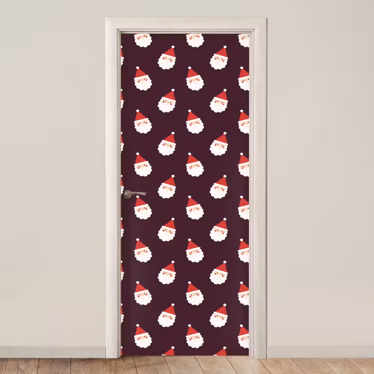 Deursticker - Kerstman - Kerst - Donker - Rood — 1