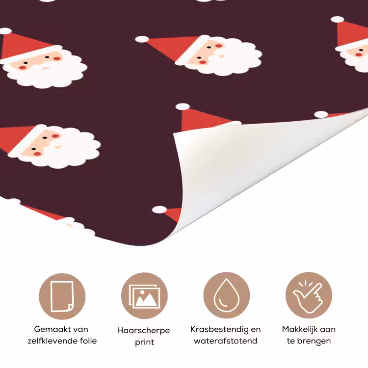 Deursticker - Kerstman - Kerst - Donker - Rood — 3