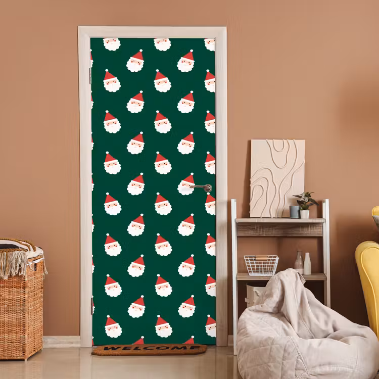 Deursticker - Kerstman - Kerst - Groen — 2