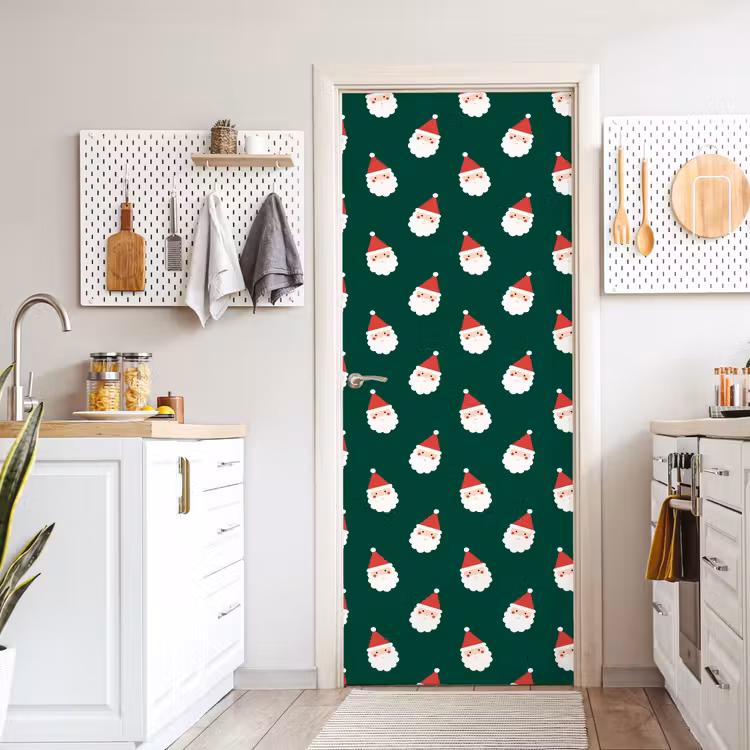 Deursticker - Kerstman - Kerst - Groen — 7
