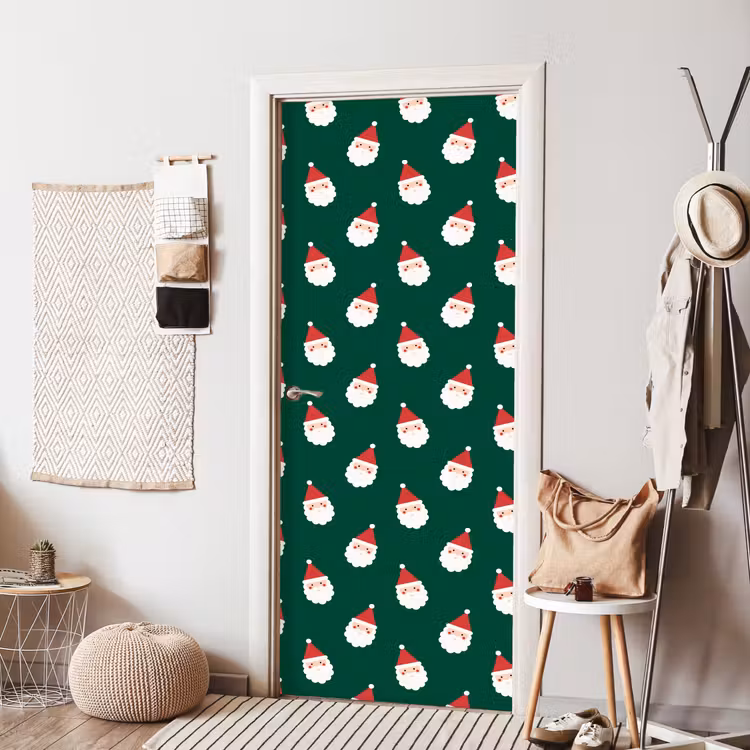 Deursticker - Kerstman - Kerst - Groen — 8