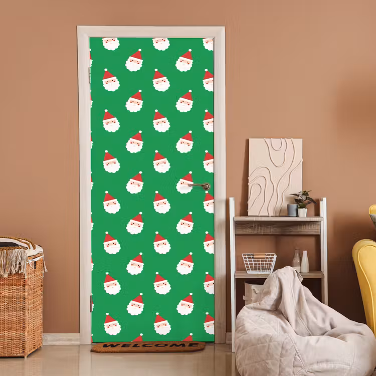 Deursticker - Kerstman - Kerst - Neon - Groen — 2