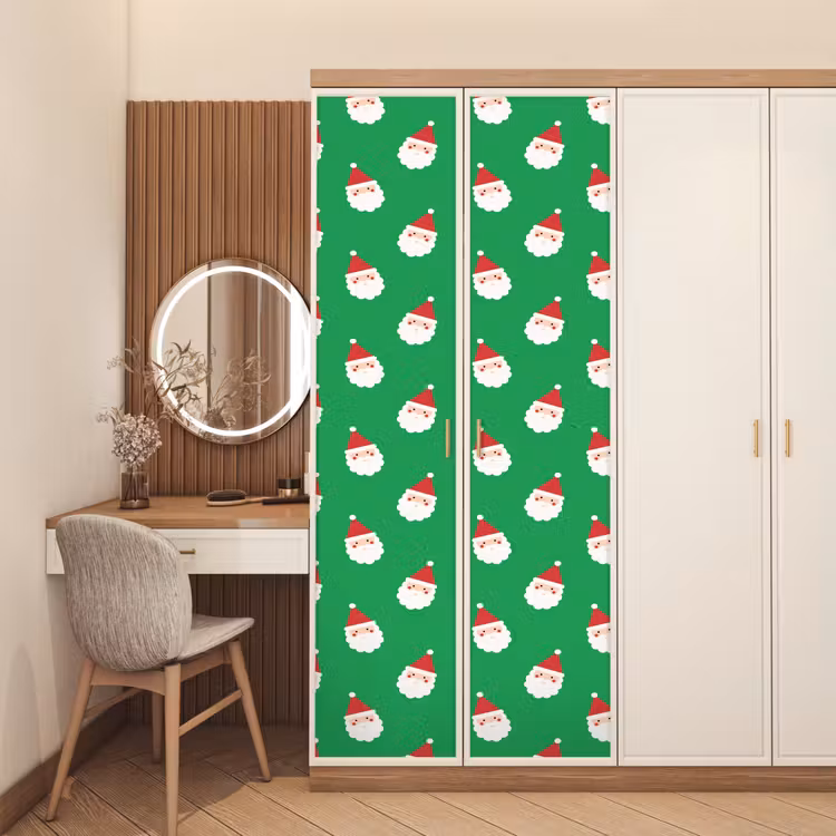 Deursticker - Kerstman - Kerst - Neon - Groen — 5