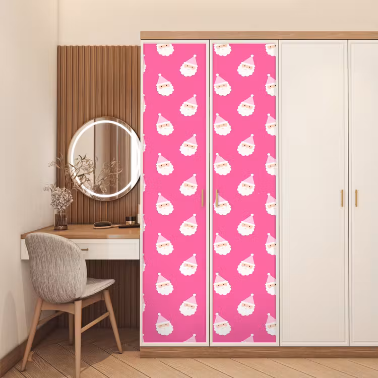 Deursticker - Kerstman - Kerst - Neon - Roze — 5
