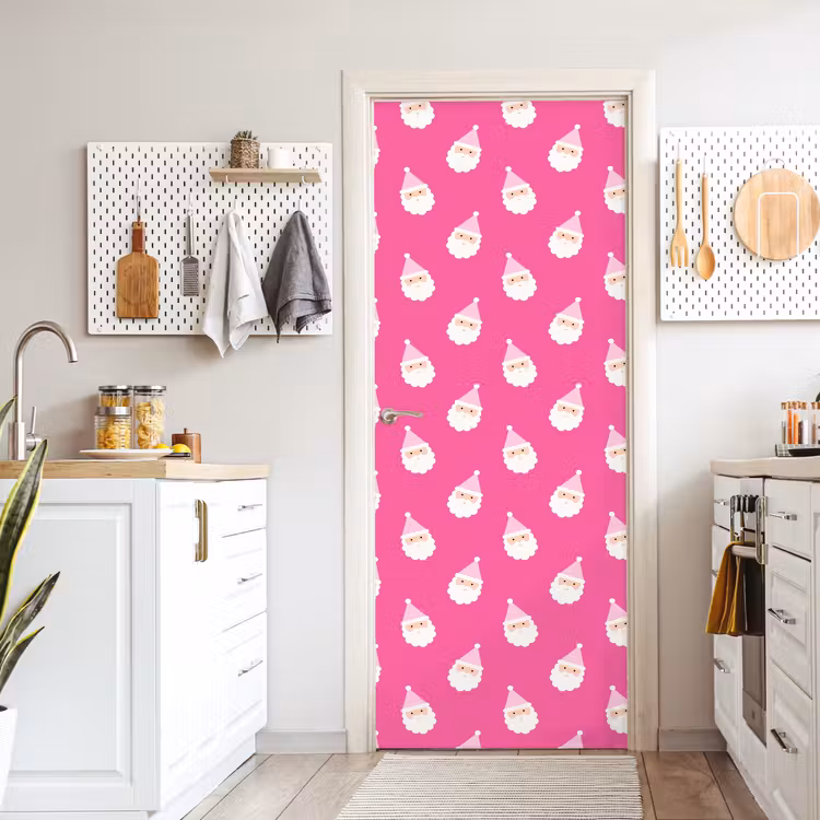 Deursticker - Kerstman - Kerst - Neon - Roze — 7