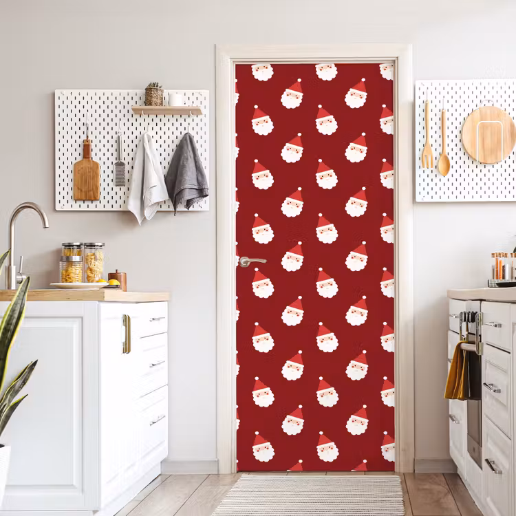 Deursticker - Kerstman - Kerst - Rood — 7