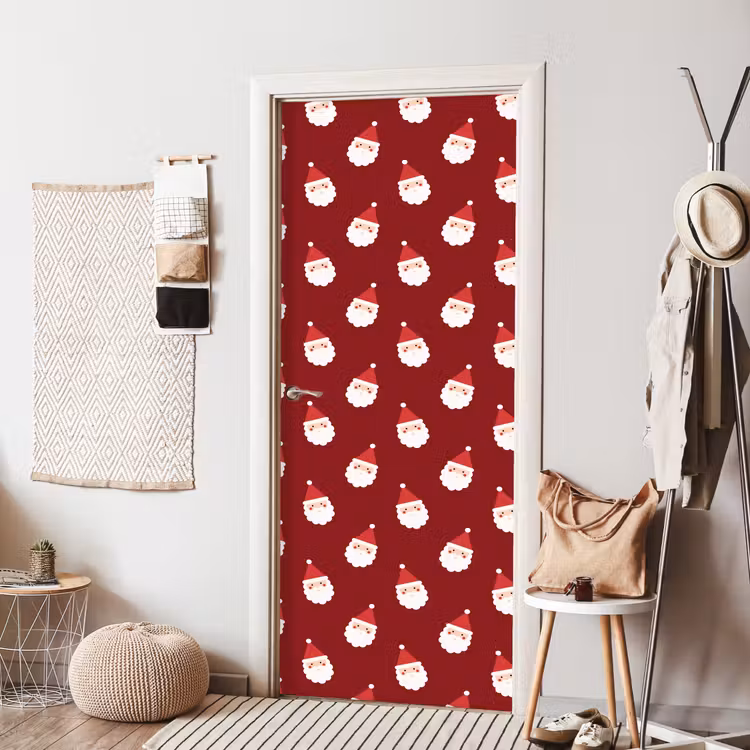 Deursticker - Kerstman - Kerst - Rood — 8