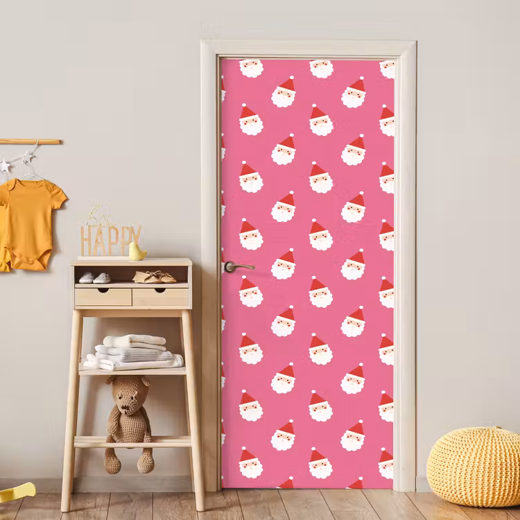 Deursticker - Kerstman - Kerst - Rood - Roze — 6