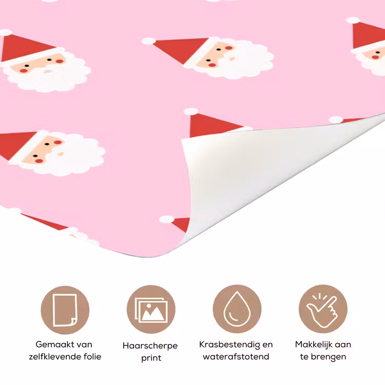 Deursticker - Kerstman - Kerst - Roze — 3