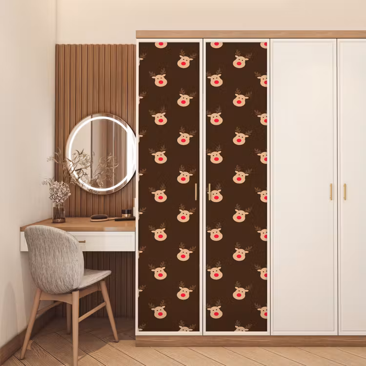 Deursticker - Rendieren - Kerst - Bruin — 5