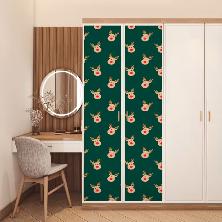 Deursticker - Rendieren - Kerst - Groen — 5