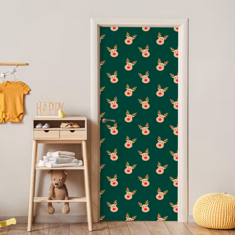 Deursticker - Rendieren - Kerst - Groen — 6