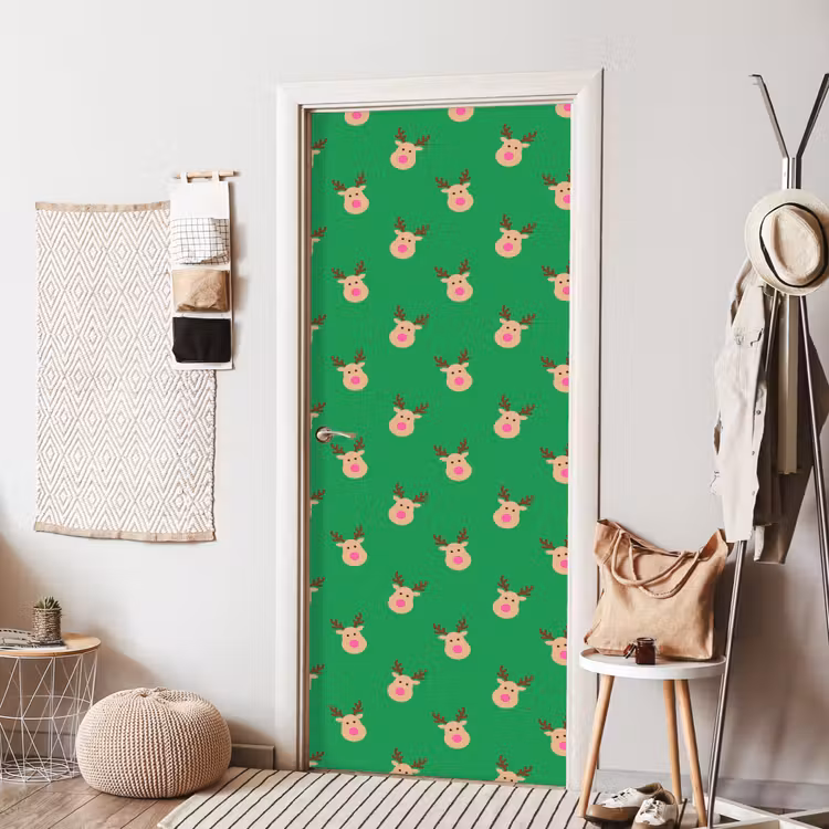 Deursticker - Rendieren - Kerst - Neon - Groen — 8