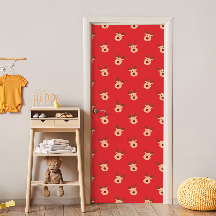 Deursticker - Rendieren - Kerst - Rood — 6