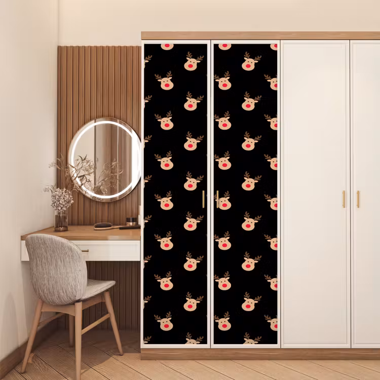 Deursticker - Rendieren - Kerst - Zwart — 5
