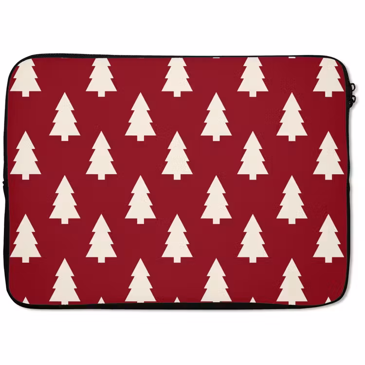 Laptophoes - Kerstboom - Rood - Wit — 1