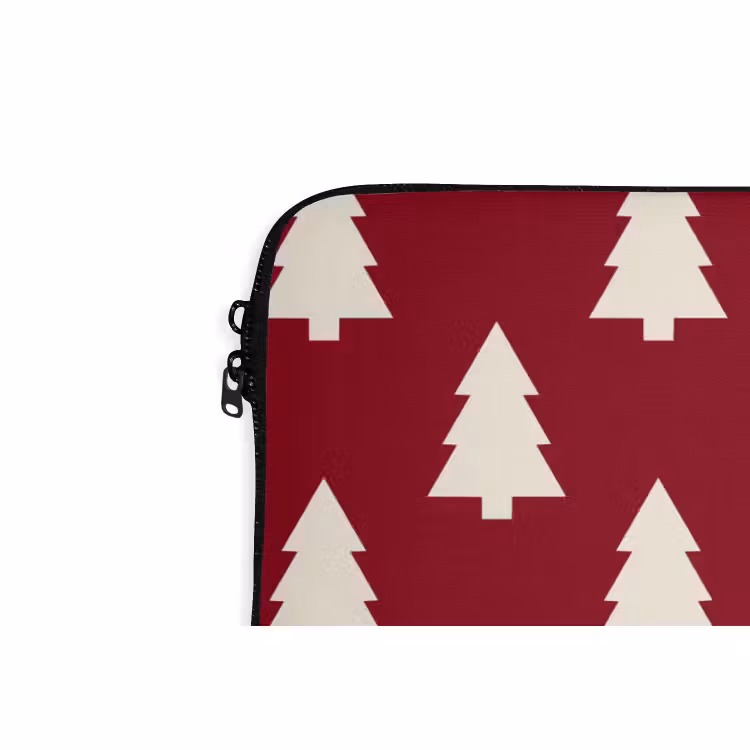 Laptophoes - Kerstboom - Rood - Wit — 5