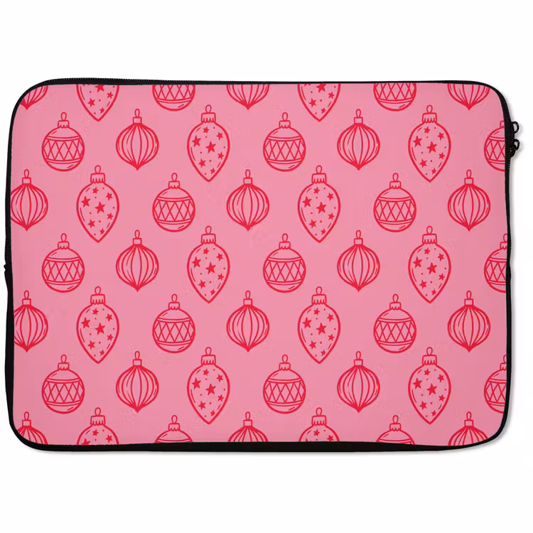 Laptophoes - Kerstbal - Roze - Rood — 1