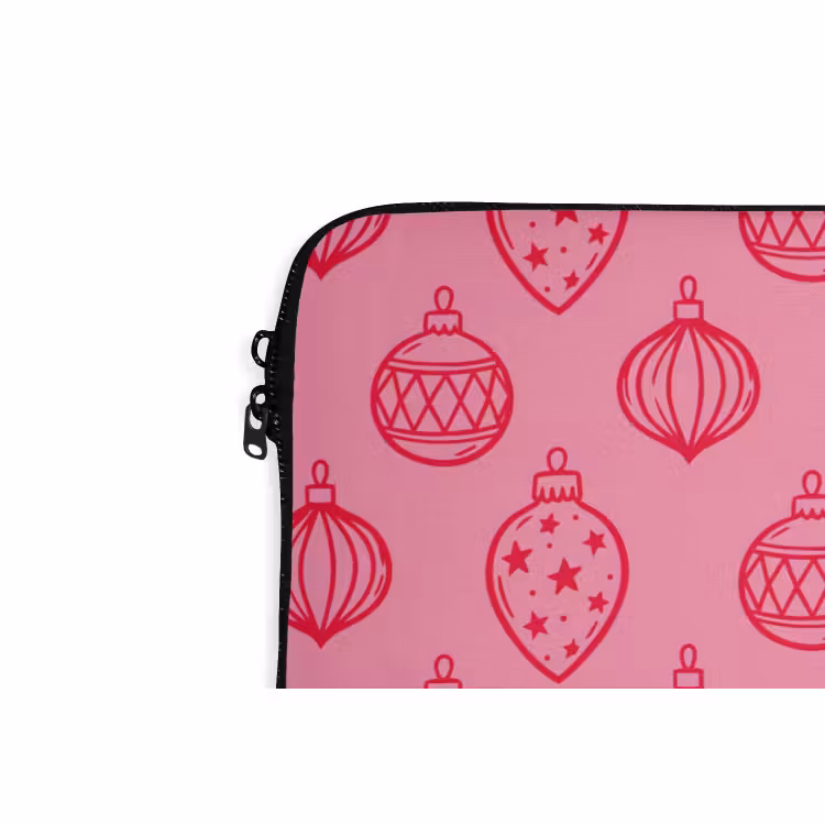 Laptophoes - Kerstbal - Roze - Rood — 5