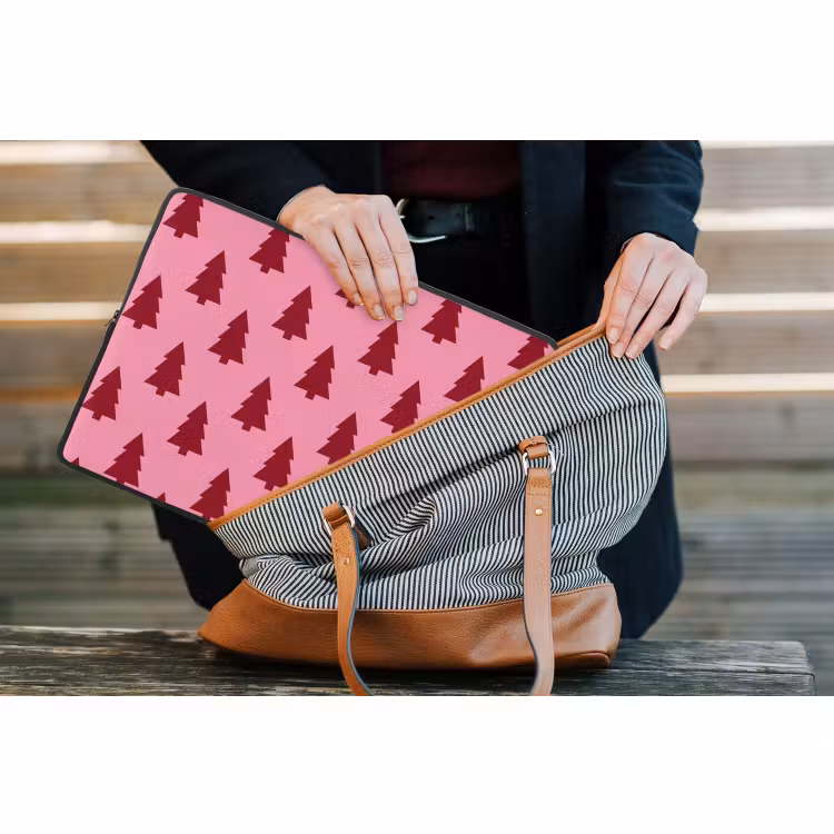 Laptophoes - Kerstboom - Rood - Roze — 4