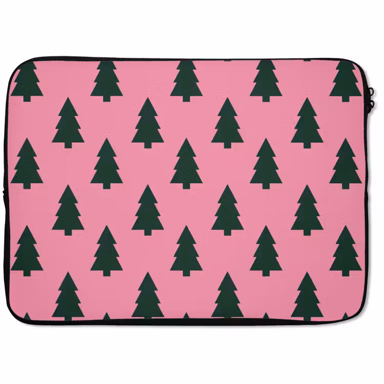 Laptophoes - Kerstboom - Roze - Groen — 1