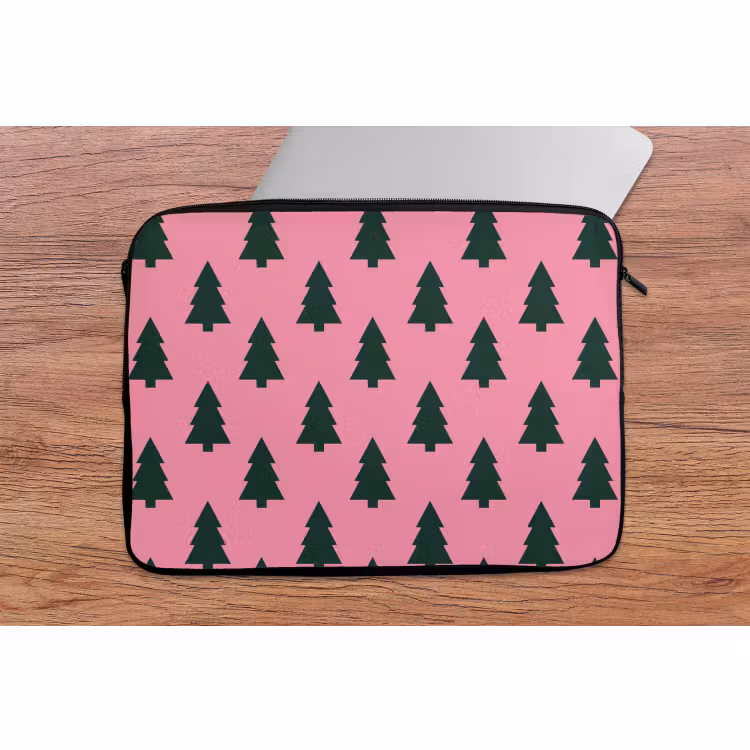 Laptophoes - Kerstboom - Roze - Groen — 2
