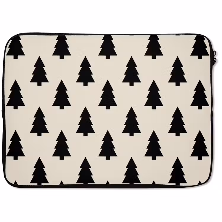 Laptophoes - Kerstboom - Wit - Zwart — 1