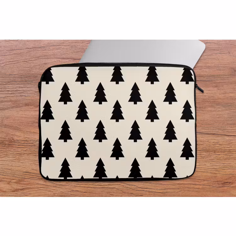 Laptophoes - Kerstboom - Wit - Zwart — 2