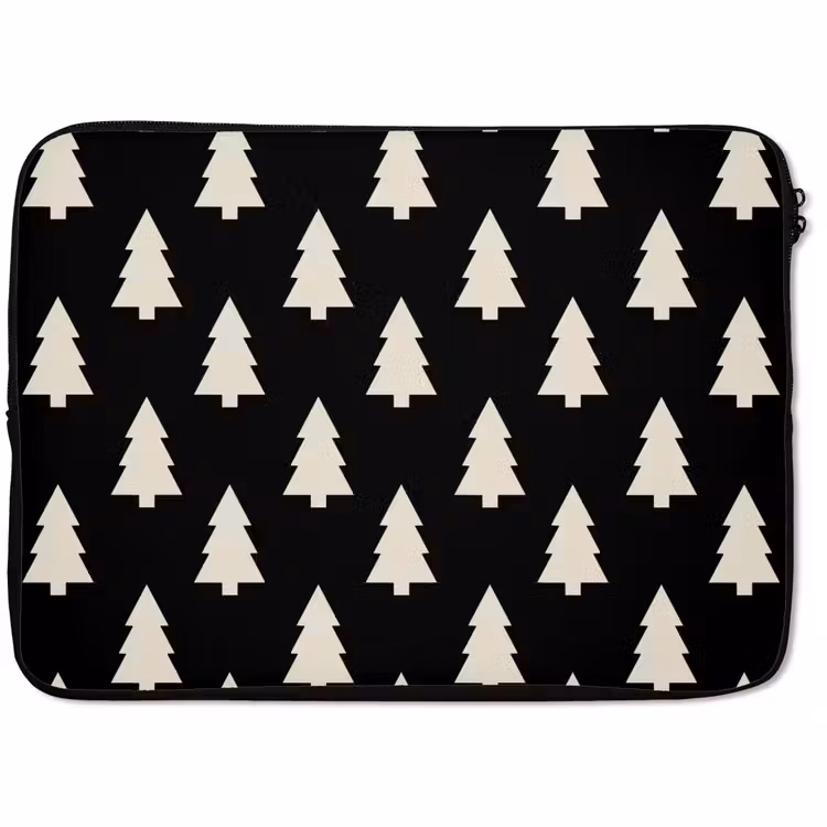 Laptophoes - Kerstboom - Zwart - Wit — 1