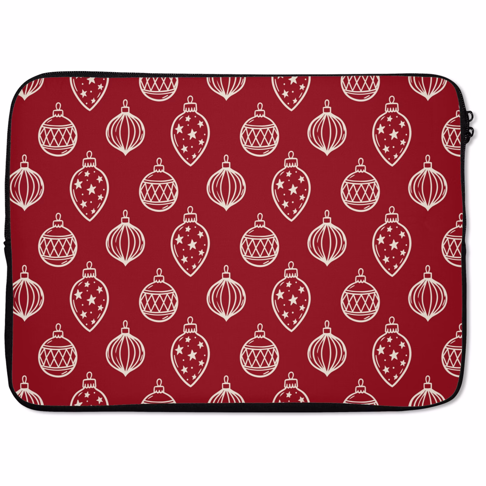 Laptophoes - Kerstbal - Rood - Crème — 1