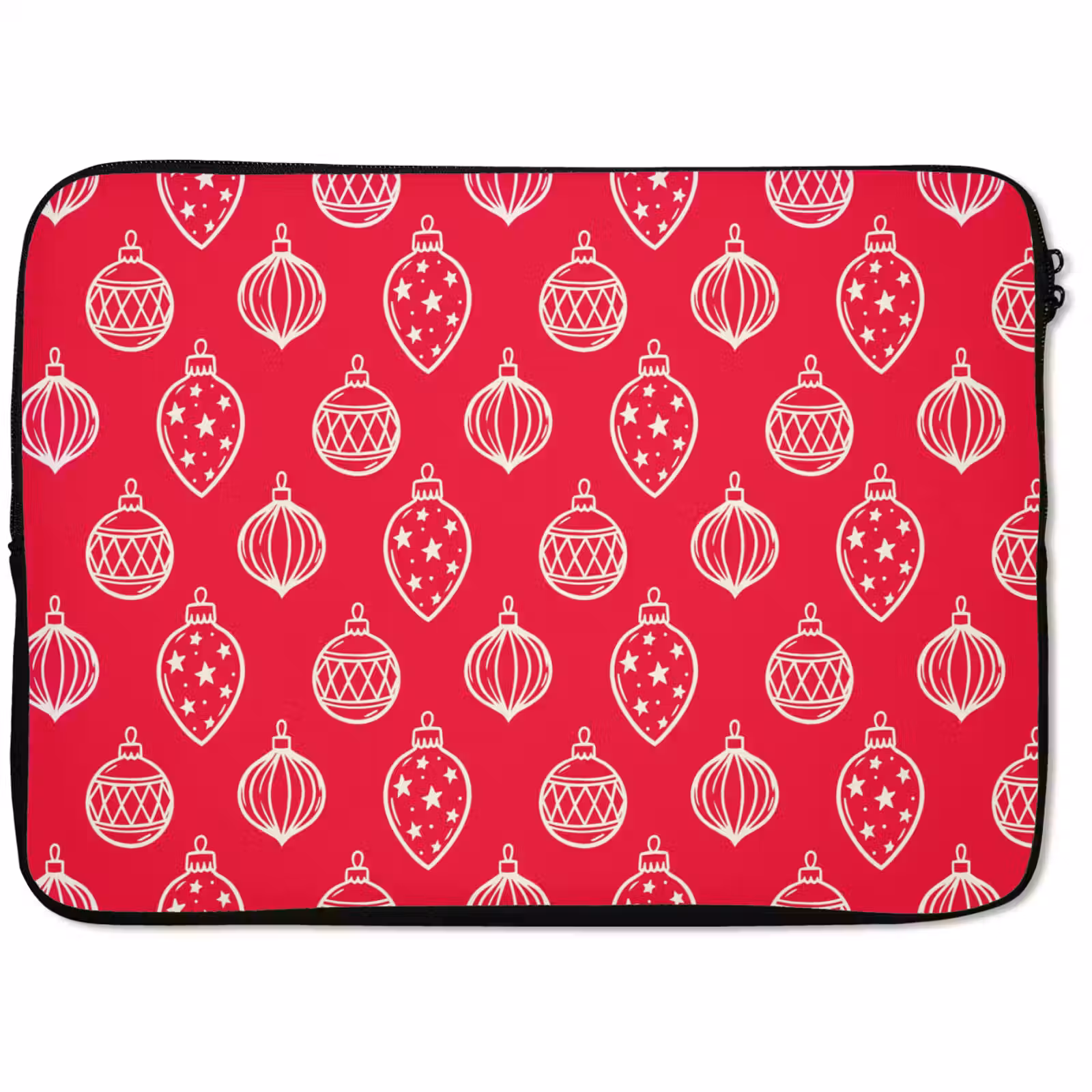 Laptophoes - Kerstbal - Rood - Wit — 1
