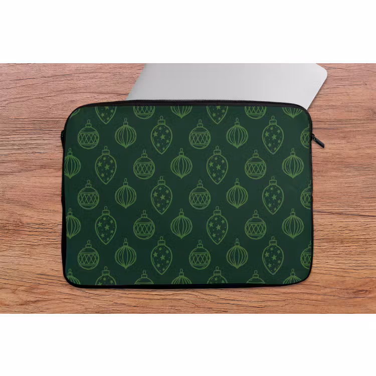 Laptophoes - Kerstbal - Groen - Kerst — 2