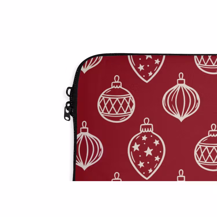 Laptophoes - Kerstbal - Rood - Crème — 5