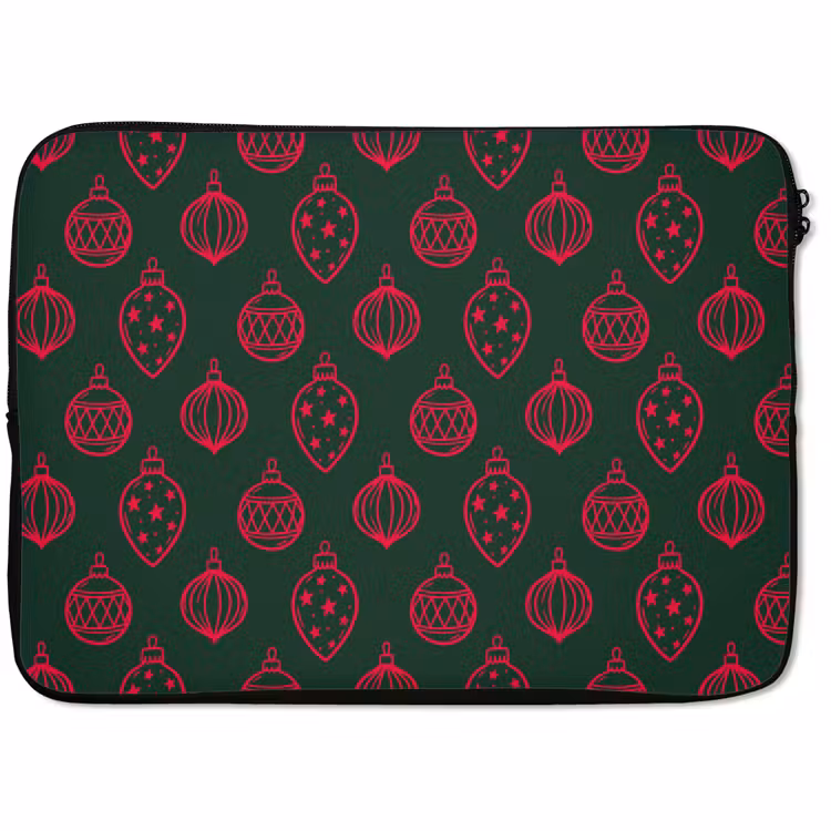 Laptophoes - Kerstbal - Rood - Groen — 1