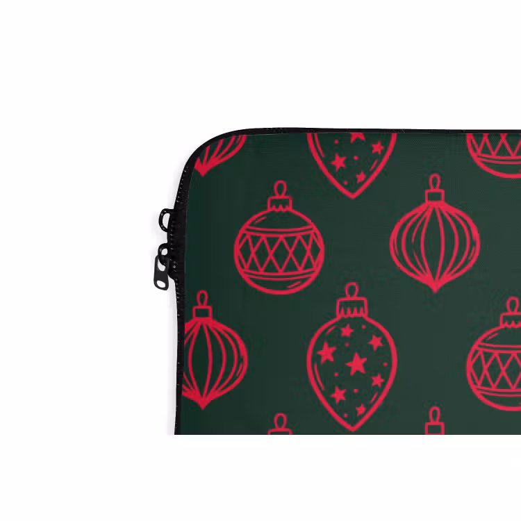 Laptophoes - Kerstbal - Rood - Groen — 5