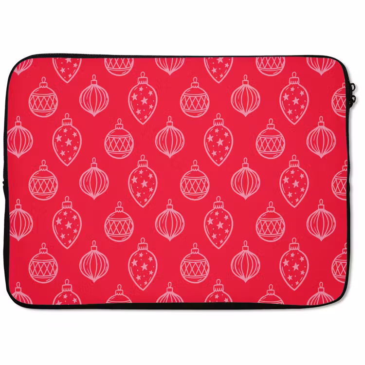 Laptophoes - Kerstbal - Rood - Roze — 1